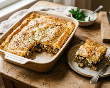 Greek Melitzanopita | Crispy Aubergine Casserole with Feta
