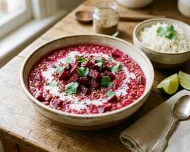 Indian Beetroot & Red Lentil Dal | Creamy & Warming