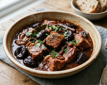 Griechisches Schweinefleisch mit Backpflaumen | Choirino me Damaskina