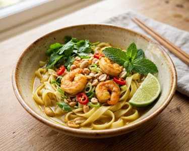 Mì Quảng with Prawns | Spiced Turmeric Noodles