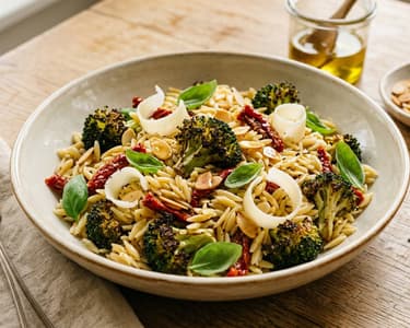 Italian Orzo Salad | With Roasted Broccoli