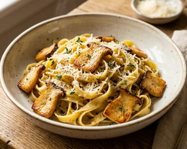 Tagliatelle mit Kräuterseitlingen | Feiner Herbstgenuss