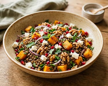 Balkabaklı Mercimek | Türkischer Linsensalat mit Kürbis