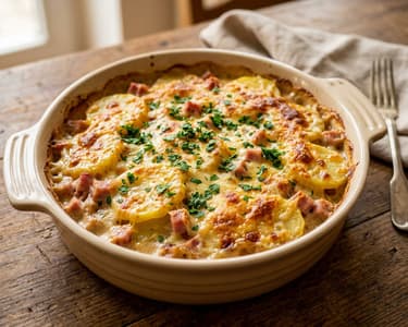 Potato and Ham Casserole | Savory Oven Delight