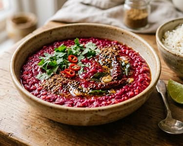 Indisches Rote-Bete-Linsen-Dal | Chukandar Dal