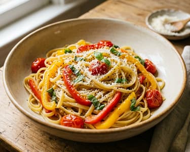 Linguine alla Peperonata | Italienische Paprika-Pasta