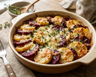 Potato and Beetroot Gratin | Hearty Autumn Delight