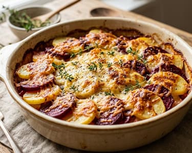 Potato and Beetroot Bake | Hearty Autumn Delight