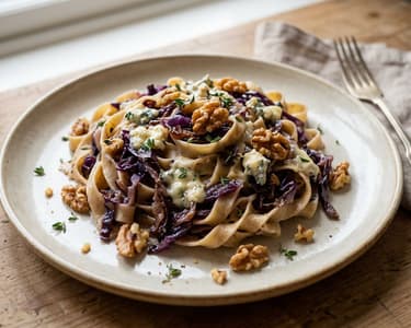 Tagliatelle with Caramelized Red Cabbage & Gorgonzola