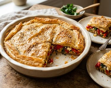 Greek Piperopita | Crispy Pepper Pie with Feta