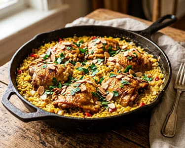 Spanish Chicken and Almond Rice Pot | Arroz en Pepitoria