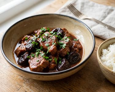 Choirino me Damaskina | Greek Pork with Prunes