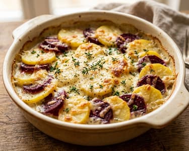 Potato and Beetroot Gratin | Hearty Autumn Delight