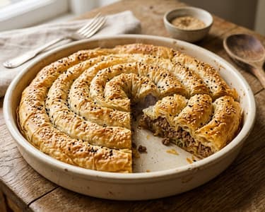 Kıymalı Kol Böreği | Crispy Minced Meat Spiral Börek