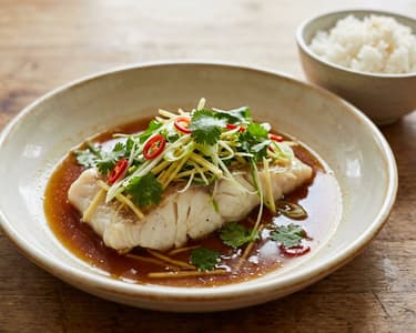 Cá Hấp Gừng Hành | Vietnamese Steamed Cod with Ginger & Spring Onions
