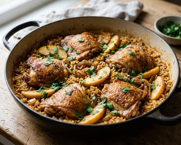 Spanish Cider Chicken Rice Pot | Arroz con Pollo a la Sidra