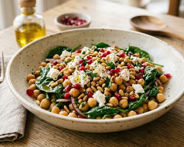 Turkish Chickpea and Spinach Salad | Nohutlu Ispanak