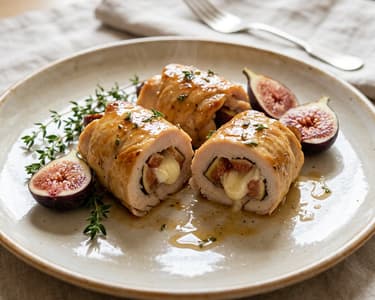 Greek Turkey Involtini with Goat Cheese & Figs | In 25 Mins