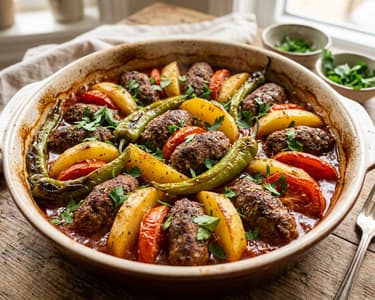 İzmir Köfte | Turkish Oven-Baked Köfte with Potatoes