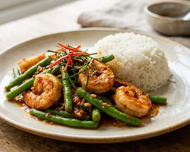 Pad Prik Khing Goong | Thai Wok Prawns with Beans
