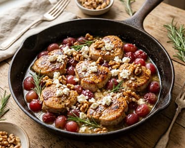 Greek Turkey Medallions with Grapes | In 20 Min.