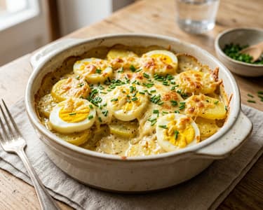 Potato and Mustard Egg Casserole | Creamy Oven Classic