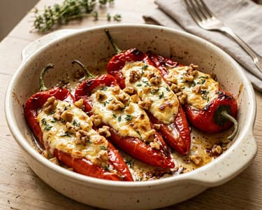 Pimientos Rellenos al Horno | Pointed Peppers with Goat's Cheese