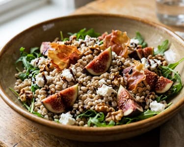 Italian Barley Salad with Figs & Parma Ham | Insalata d'Orzo perlato
