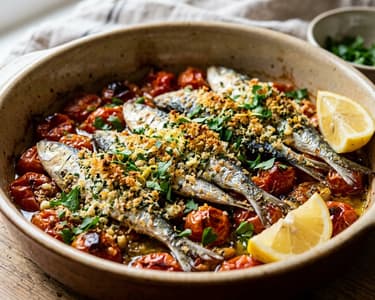 Sardinas al Horno | Spanische Ofensardinen mit Tomaten & Knusperkruste