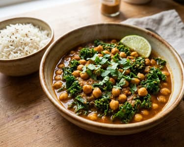 Indisches Grünkohl-Kichererbsen-Curry | Chana Saag