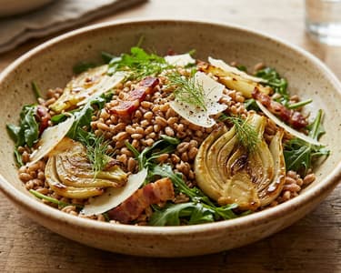 Toskanischer Dinkel-Salat mit Fenchel & Pancetta | Herbstlicher Genuss