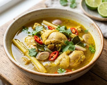 Tom Kamin Gai | Goldene Thai-Kurkuma-Hühnersuppe