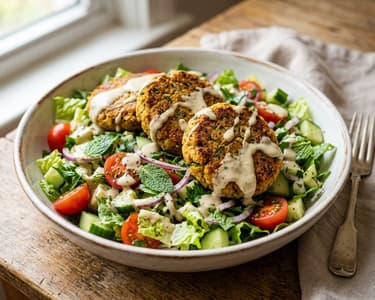 Türkischer Nohut-Köfte-Salat | Knusprige Kichererbsentaler