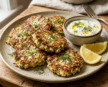 Griechische Hähnchen-Zucchini-Puffer | Knusprig & Schnell