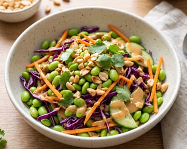 Asian Salad with Edamame and Peanut Dressing