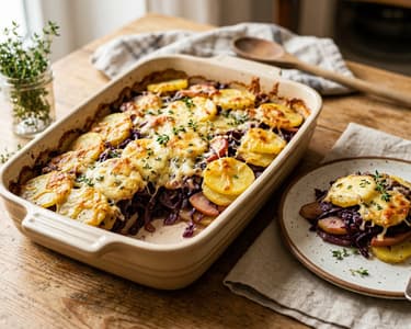 Kartoffel-Rotkohl-Auflauf | Deftig & Goldbraun überbacken