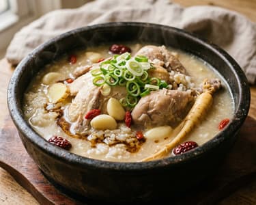 Koreanische Samgyetang | Wärmende Hühnersuppe mit Reis