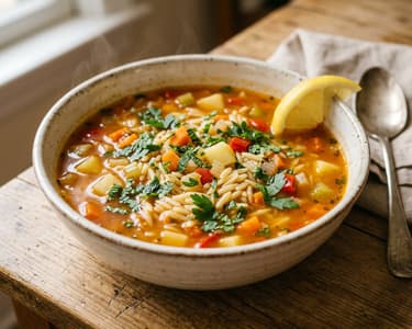 Şehriyeli Sebze Çorbası | Türkische Gemüsesuppe mit Fadennudeln