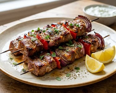 Griechisches Kontosouvli | Saftiger Ofen-Spießbraten
