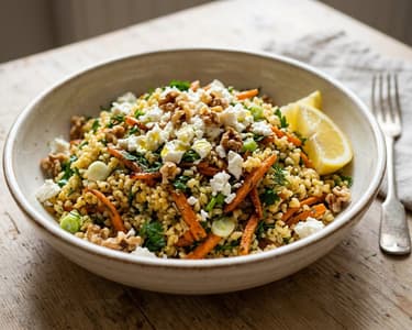 Havuçlu Bulgur Salatası | Türkischer Karotten-Bulgur-Salat mit Feta