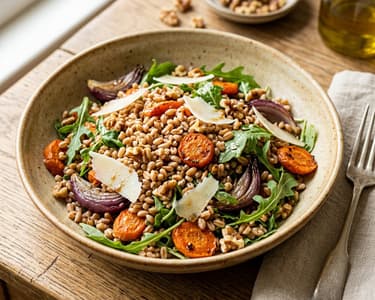 Toskanischer Farro-Salat | Mit Ofenmöhren & Pecorino