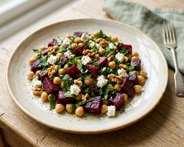 Pancarlı Nohut Salatası | Türkischer Rote-Bete-Kichererbsen-Salat