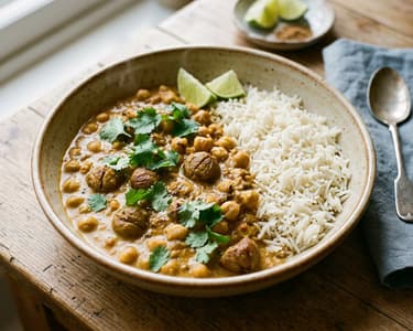 Indisches Maronen-Kichererbsen-Curry | Cremig & herbstlich