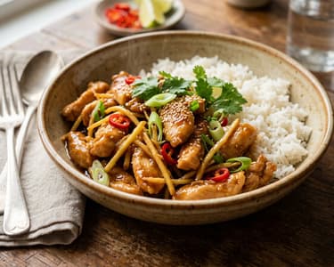Karamell-Ingwer-Hähnchen aus dem Wok | Blitzschnell