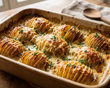 Hasselback Potato Bake | Crispy Baked with Mountain Cheese