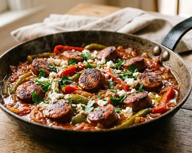 Griechisches Spetsofai | Würziger Wurst-Paprika-Topf