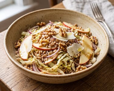 Tuscan Farro Salad | With Pointed Cabbage, Apple & Pecorino