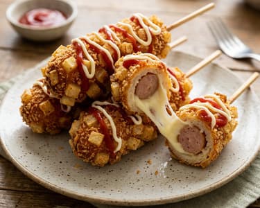 Korean Chicken Corn Dog | Crispy & Cheesy