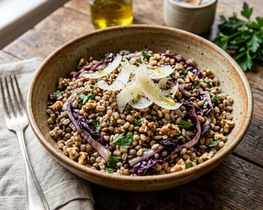 Tuscan Pearl Barley Salad with Lentils & Pecorino
