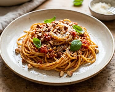 Pasta alla Trapanese | Sizilianisches Tomaten-Mandel-Pesto